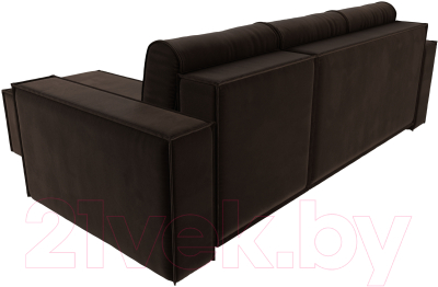 Диван угловой Лига Диванов Куба 277 правый / 108655 (микровельвет, коричневый)