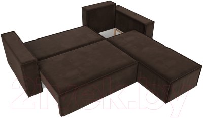Диван угловой Лига Диванов Куба 277 правый / 108655 (микровельвет, коричневый)