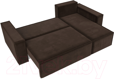 Диван угловой Лига Диванов Куба 277 правый / 108655 (микровельвет, коричневый)