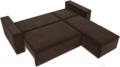 Диван угловой Лига Диванов Куба 277 правый / 108655 (микровельвет, коричневый)