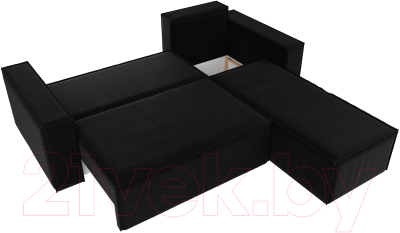 Диван угловой Лига Диванов Куба 277 правый / 108658 (микровельвет, черный)