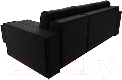 Диван угловой Лига Диванов Куба 277 правый / 108658 (микровельвет, черный)