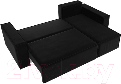 Диван угловой Лига Диванов Куба 277 правый / 108658 (микровельвет, черный)