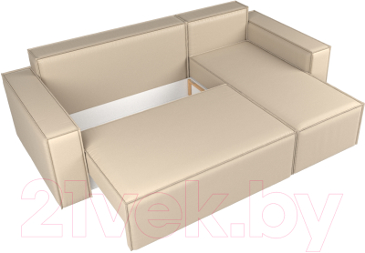 Диван угловой Лига Диванов Куба 277 правый / 108662 (экокожа, бежевый)