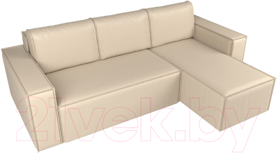 Диван угловой Лига Диванов Куба 277 правый / 108662 (экокожа, бежевый)