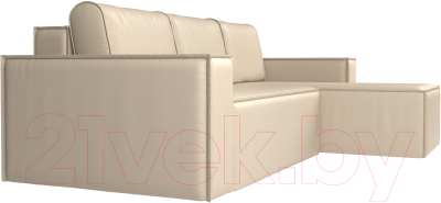 Диван угловой Лига Диванов Куба 277 правый / 108662 (экокожа, бежевый)