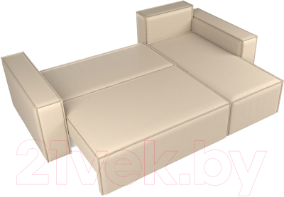 Диван угловой Лига Диванов Куба 277 правый / 108662 (экокожа, бежевый)