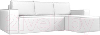 Диван угловой Лига Диванов Куба 277 правый / 108663 (экокожа, белый) - фото