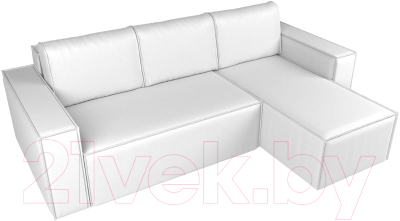 Диван угловой Лига Диванов Куба 277 правый / 108663 (экокожа, белый)