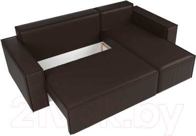 Диван угловой Лига Диванов Куба 277 правый / 108664 (экокожа, коричневый)