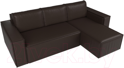 Диван угловой Лига Диванов Куба 277 правый / 108664 (экокожа, коричневый)
