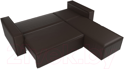 Диван угловой Лига Диванов Куба 277 правый / 108664 (экокожа, коричневый)