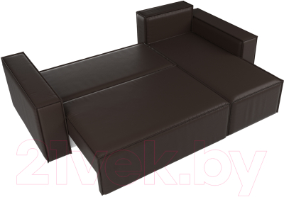 Диван угловой Лига Диванов Куба 277 правый / 108664 (экокожа, коричневый)