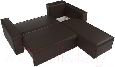 Диван угловой Лига Диванов Куба 277 правый / 108664 (экокожа, коричневый)