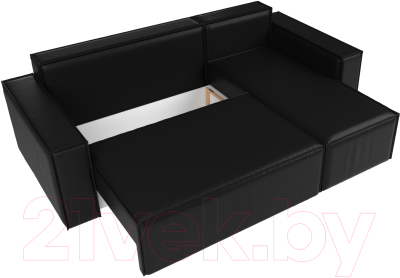 Диван угловой Лига Диванов Куба 277 правый / 108665 (экокожа, черный)