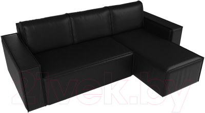 Диван угловой Лига Диванов Куба 277 правый / 108665 (экокожа, черный)
