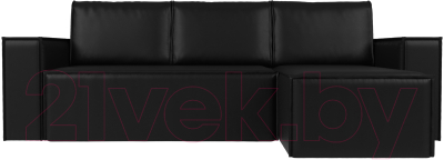 Диван угловой Лига Диванов Куба 277 правый / 108665 (экокожа, черный)