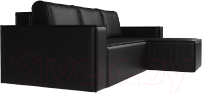 Диван угловой Лига Диванов Куба 277 правый / 108665 (экокожа, черный)