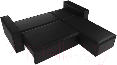 Диван угловой Лига Диванов Куба 277 правый / 108665 (экокожа, черный)