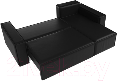 Диван угловой Лига Диванов Куба 277 правый / 108665 (экокожа, черный)
