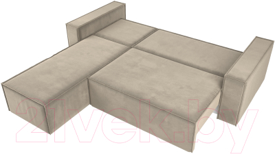 Диван угловой Лига Диванов Куба 277 левый / 108651L (микровельвет, бежевый)