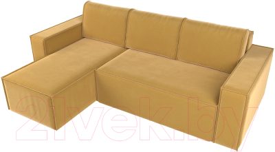Диван угловой Лига Диванов Куба 277 левый / 108652L (микровельвет, желтый)