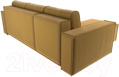 Диван угловой Лига Диванов Куба 277 левый / 108652L (микровельвет, желтый)