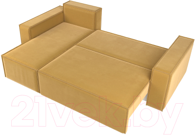 Диван угловой Лига Диванов Куба 277 левый / 108652L (микровельвет, желтый)