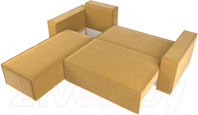 Диван угловой Лига Диванов Куба 277 левый / 108652L (микровельвет, желтый)