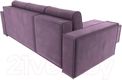 Диван угловой Лига Диванов Куба 277 левый / 108656L (микровельвет, сиреневый)