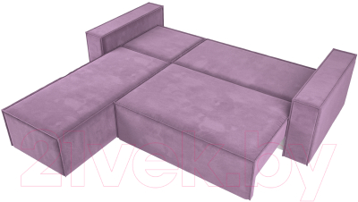 Диван угловой Лига Диванов Куба 277 левый / 108656L (микровельвет, сиреневый)