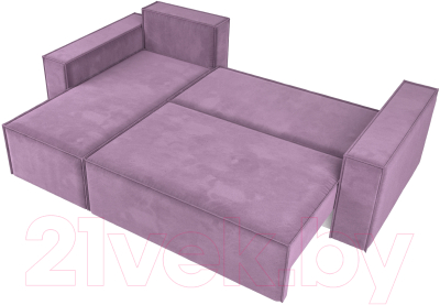 Диван угловой Лига Диванов Куба 277 левый / 108656L (микровельвет, сиреневый)