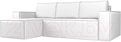 Диван угловой Лига Диванов Куба 277 левый / 108663L (экокожа, белый) - фото