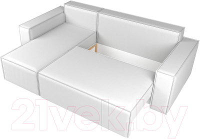 Диван угловой Лига Диванов Куба 277 левый / 108663L (экокожа, белый)