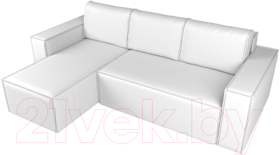 Диван угловой Лига Диванов Куба 277 левый / 108663L (экокожа, белый)