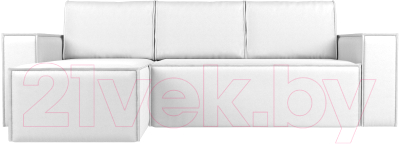 Диван угловой Лига Диванов Куба 277 левый / 108663L (экокожа, белый)