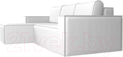 Диван угловой Лига Диванов Куба 277 левый / 108663L (экокожа, белый)