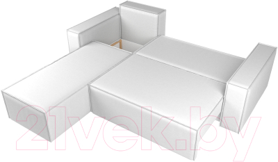 Диван угловой Лига Диванов Куба 277 левый / 108663L (экокожа, белый)