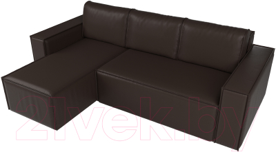 Диван угловой Лига Диванов Куба 277 левый / 108664L (экокожа, коричневый)