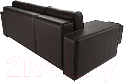 Диван угловой Лига Диванов Куба 277 левый / 108664L (экокожа, коричневый)