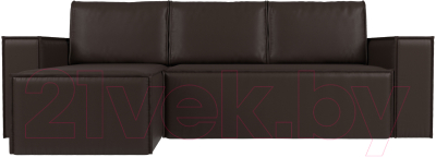 Диван угловой Лига Диванов Куба 277 левый / 108664L (экокожа, коричневый)