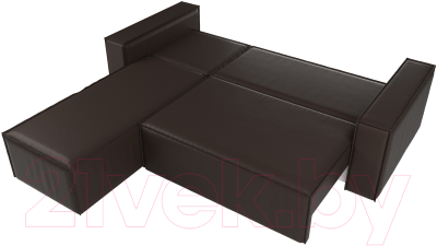 Диван угловой Лига Диванов Куба 277 левый / 108664L (экокожа, коричневый)