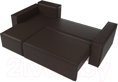 Диван угловой Лига Диванов Куба 277 левый / 108664L (экокожа, коричневый)