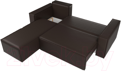 Диван угловой Лига Диванов Куба 277 левый / 108664L (экокожа, коричневый)