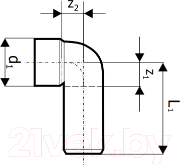 Отвод внутренней канализации Ostendorf ДУ 40х40 / 111920