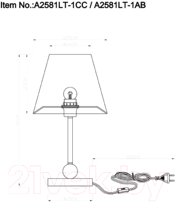 Прикроватная лампа Arte Lamp Elba A2581LT-1CC