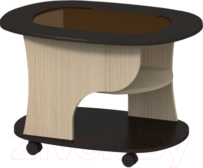 Журнальный столик Премиум СЖ-1 со стеклом (венге/шимо светлый) - фото