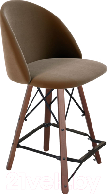 Стул барный Sheffilton SHT-ST35/S80-1 (кофейный ликер/темный орех/черный) - фото