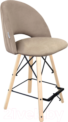 Стул барный Sheffilton SHT-ST34-1/S80-1 (латте/прозрачный лак/черный) - фото