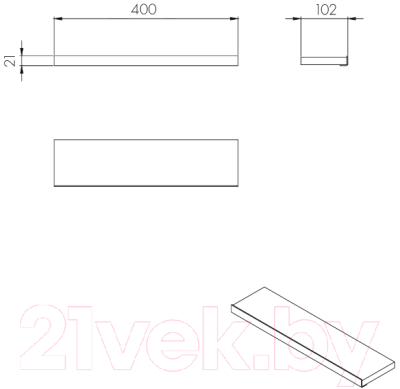 Полка для ванной Акватон Лофт Урбан Орегон (1A255503LQX50)